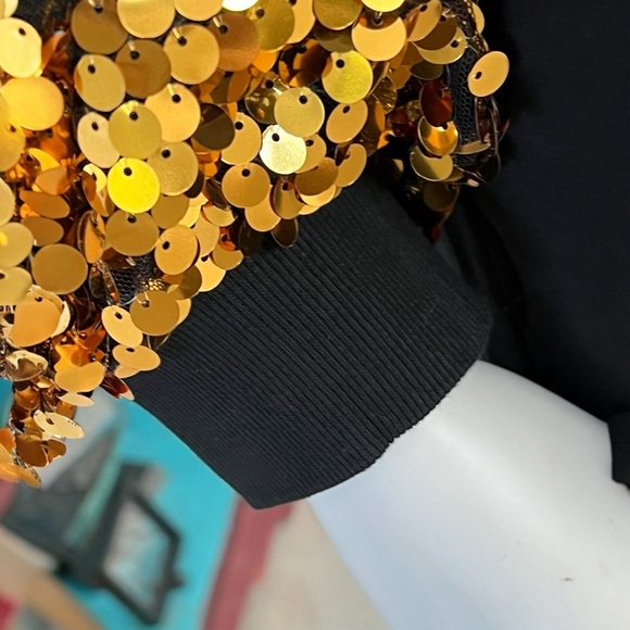 FANTASTIC FAWN Gold sequin french terry oversized pullover S M L - Picture 7 of 8